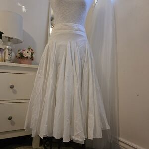 Vintage Tommy Hilfiger White  Full Circle Swing Skirt Sz. 8